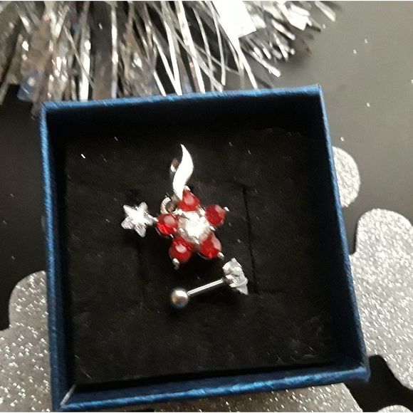 18kt White GF Topaz Pendant w/Studs - Picture 2 of 5